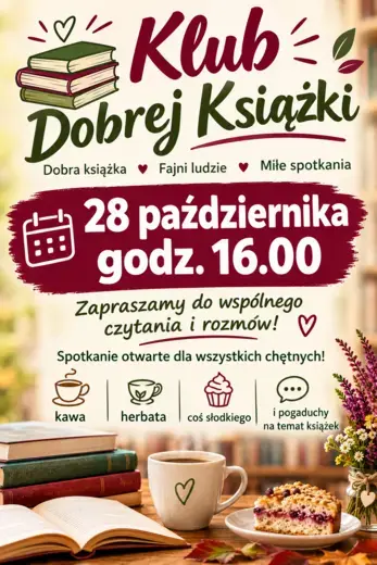 Lubisz książki i miłe rozmowy? Dołącz do Klubu Dobrej Książki! 